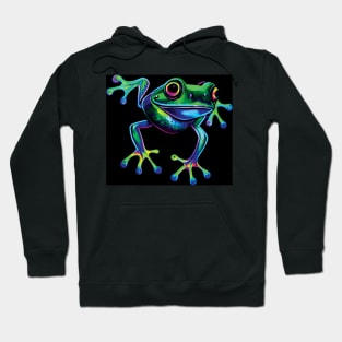 Neon Frog Art Hoodie